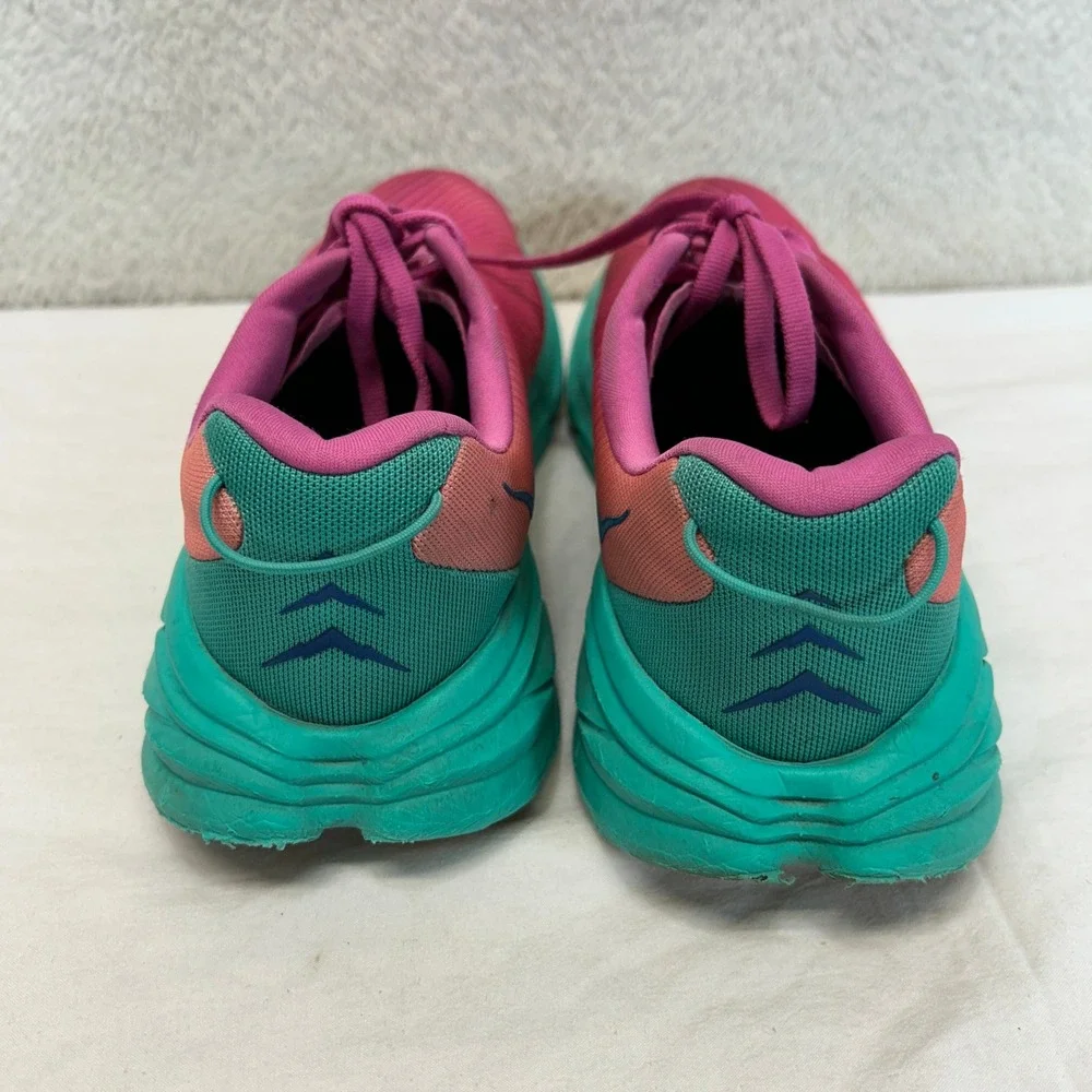 Hoka‎ Rincon 3 Women 6.5B Pink Teal Running Shoes 1119396 PPAT Mesh Athletic